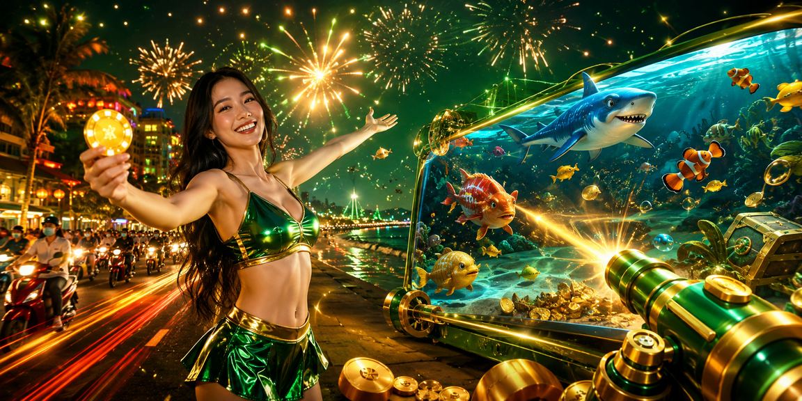 Khung cảnh câu cá Bắn Cá neon tại Phú Quốc